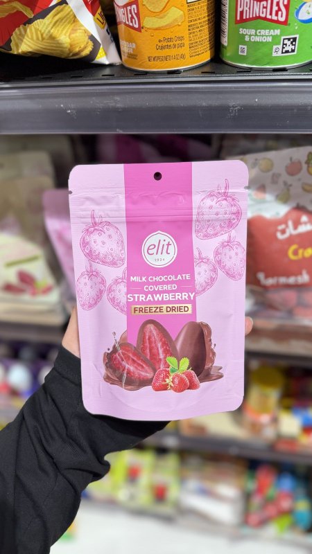 توت مجفف بالتبريد مغطس بشوكولاتة